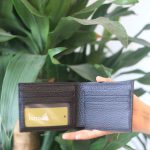 Ví da nam handmade dáng ngang có ngăn zip Lano VDNTK015 tiện lợi