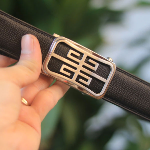 Dây thắt lưng handmade da bò cao cấp có ray trượt Lano TLH05 epsom đen thời trang