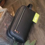 Túi da cầm tay handmade khâu tay thủ công Lano CLTK028 góc nghiêng