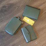 Ví da nam mini handmade Lano VDNTK031 combo màu xanh